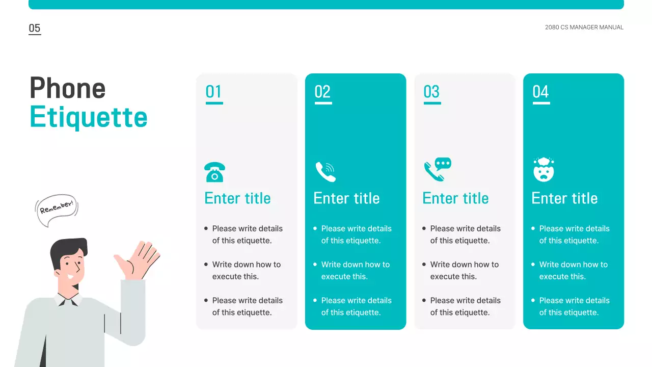 Teal Modern Customer Manual Presentation