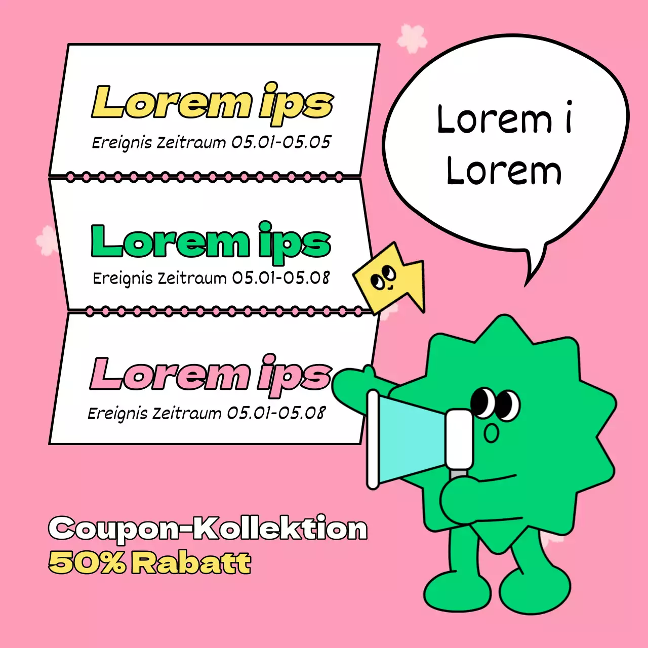 Rosa und hellblaue Werbung für den Familienmonat und den Frühjahrsverkauf