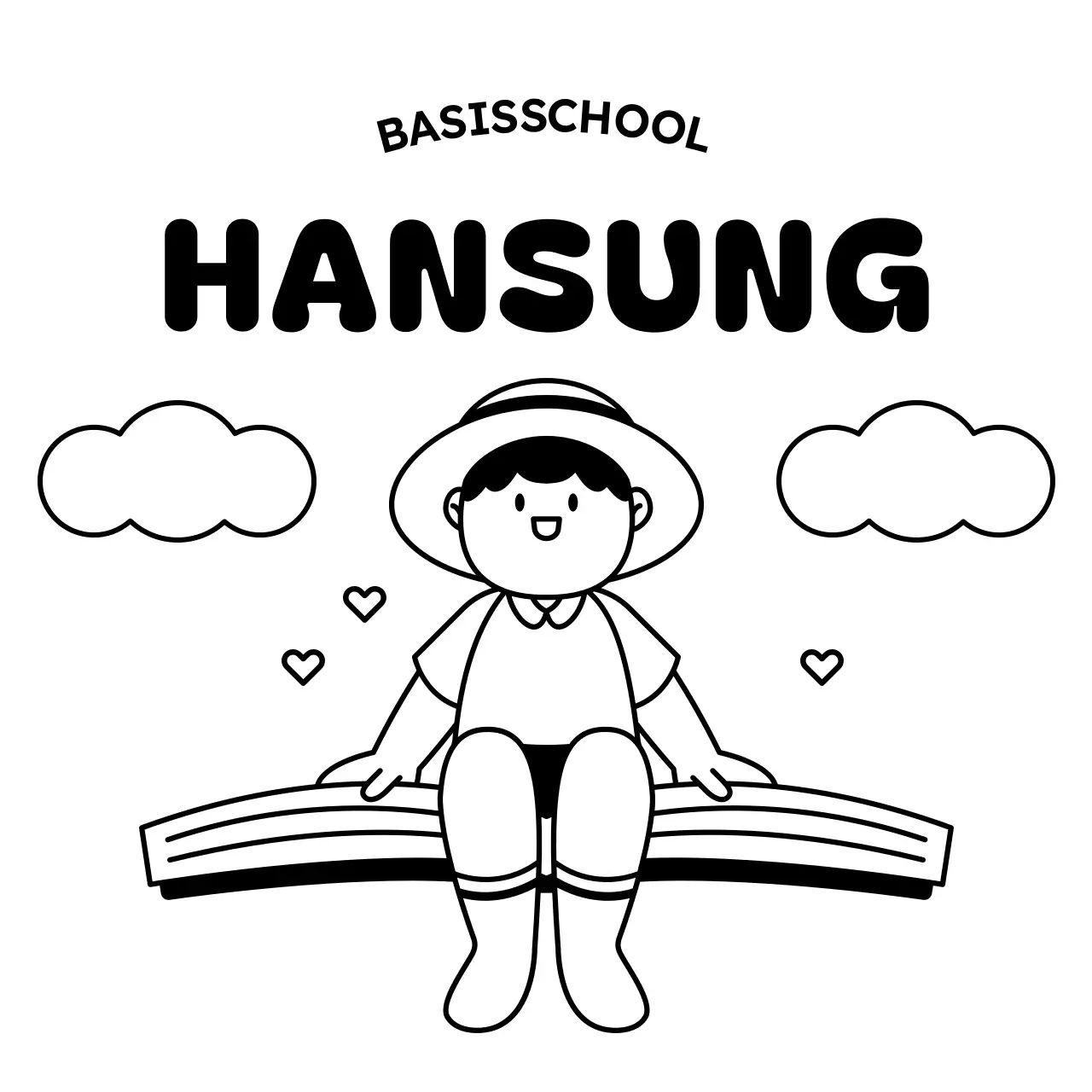 Instructieontwerp met een kind dat op een boek zit