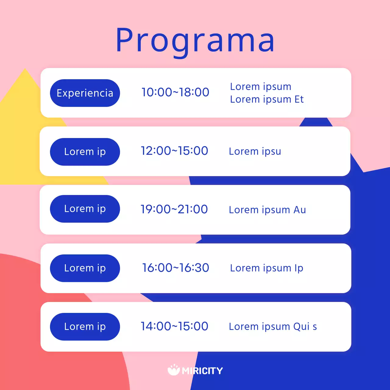 Promociona una guía de festivales kitsch en azul y rosa