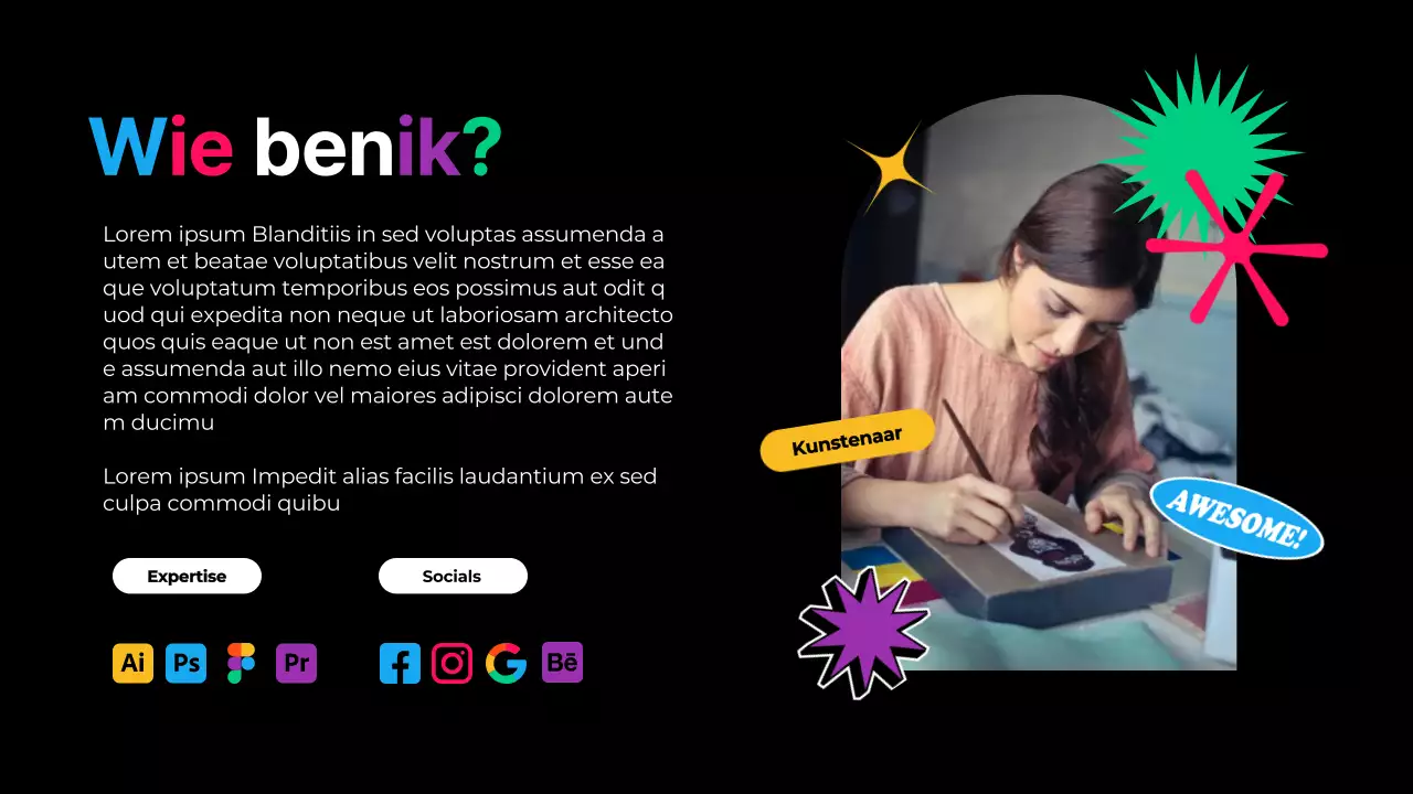 Neon Modern Flashy Vormen Portfolio