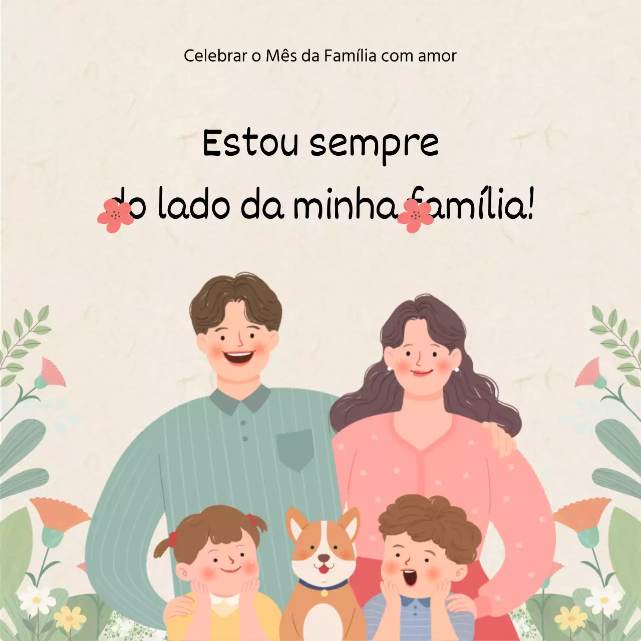 Publicações do mês da família cor-de-rosa e verde