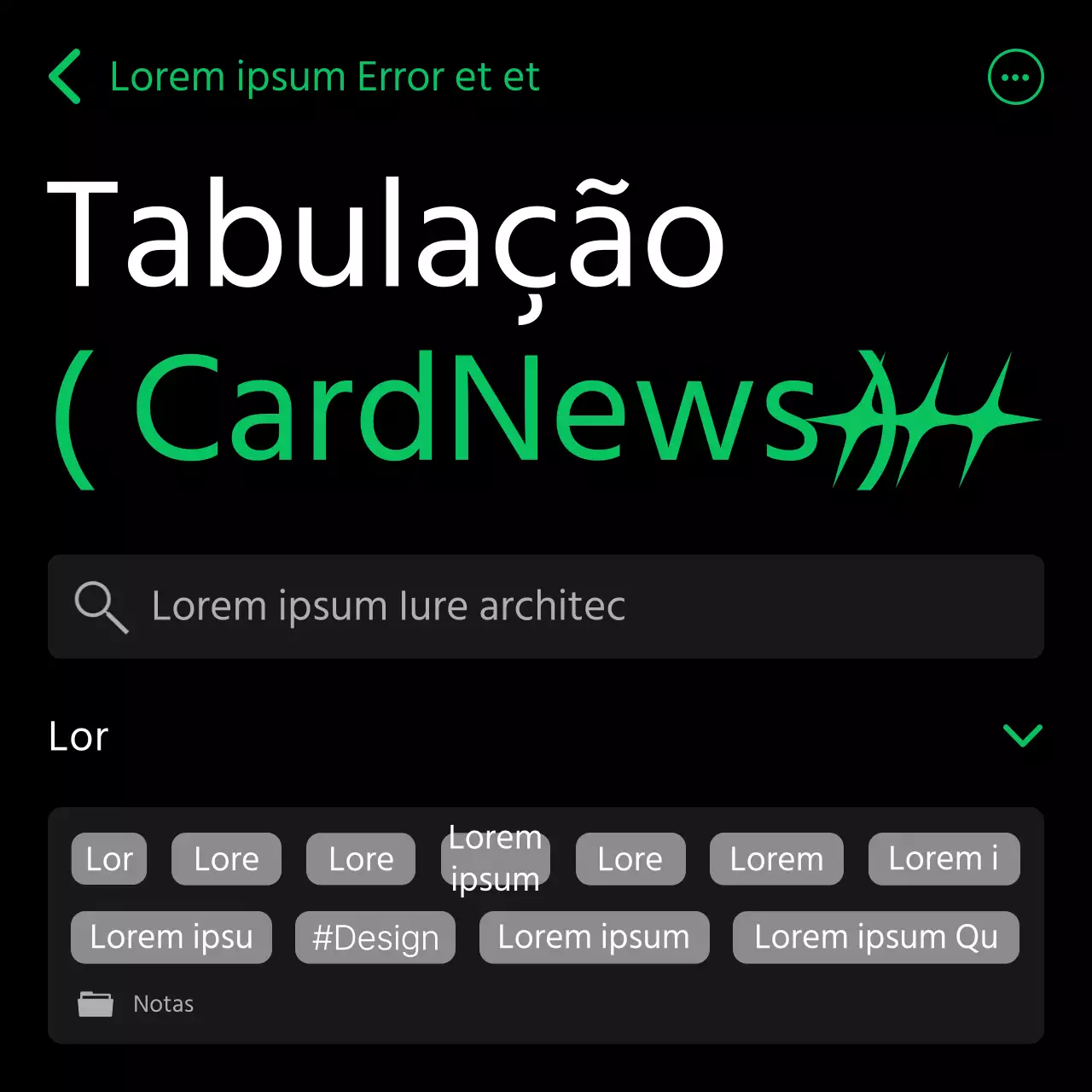 Um guia para tabulações modernas a preto e verde