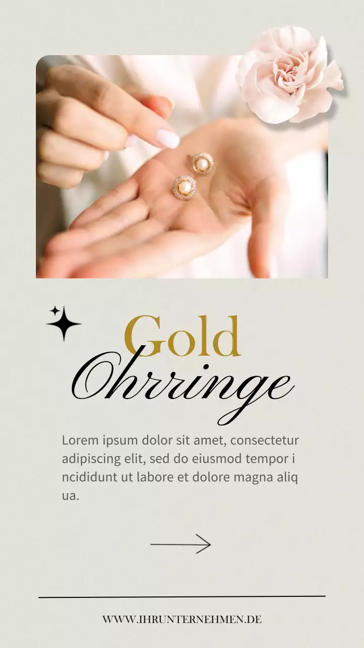 Beige und Gold elegant Exklusive Schmuck Geschenke für Mama Aktion