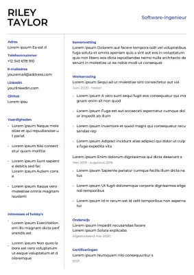 Wit Blauw Eenvoudig Minimaal Schoon Software Engineer Carrière A4 Wervingsbrief