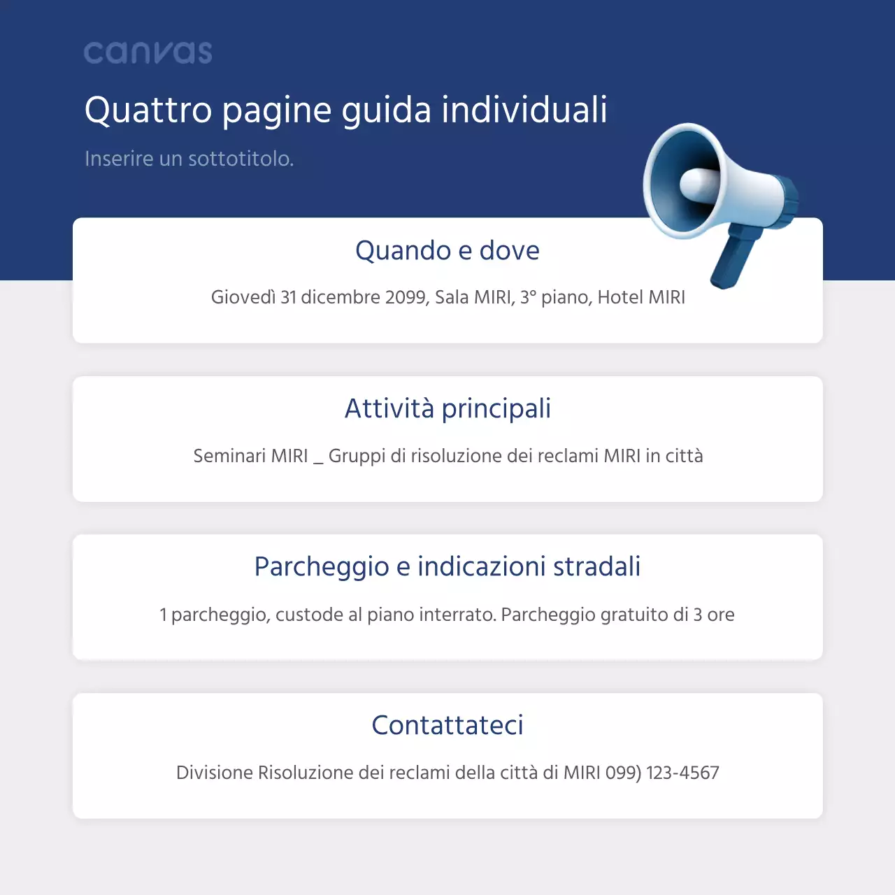 Una scheda pulita e tabellare in blu e grigio Annunci di notizie