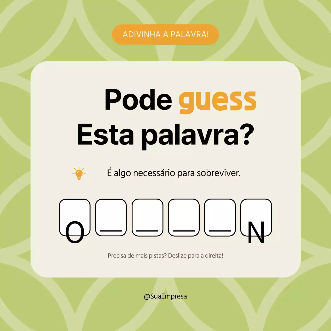 Lime and Orange Simple Guess the Word Quiz Publicidade