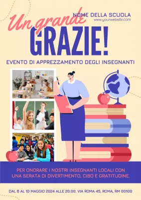 Rosa Blu Moderna Pubblicità per la settimana di apprezzamento degli insegnanti