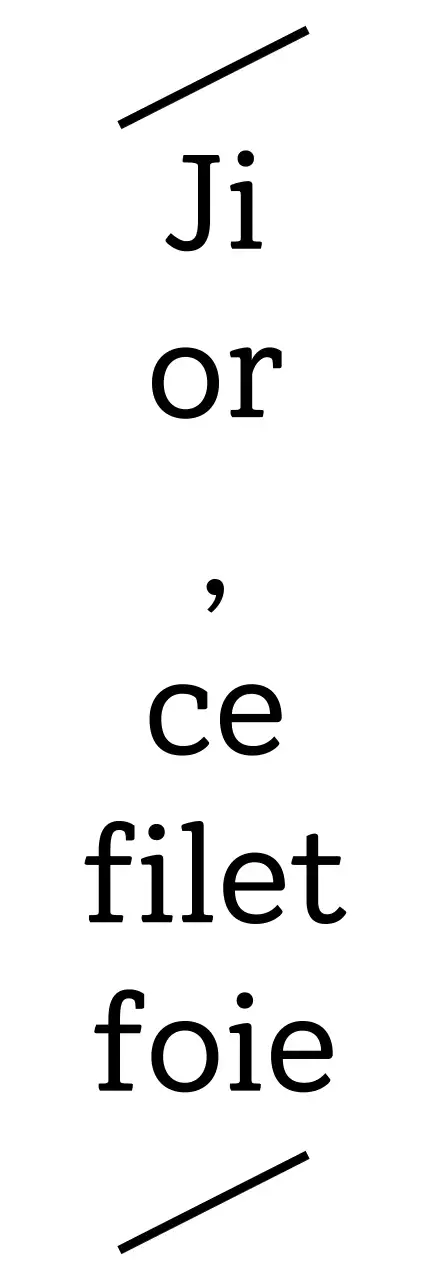 Marchandiser avec des phrases simples et émotionnelles dans des lignes diagonales et des polices à empattement.
