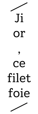 Marchandiser avec des phrases simples et émotionnelles dans des lignes diagonales et des polices à empattement.