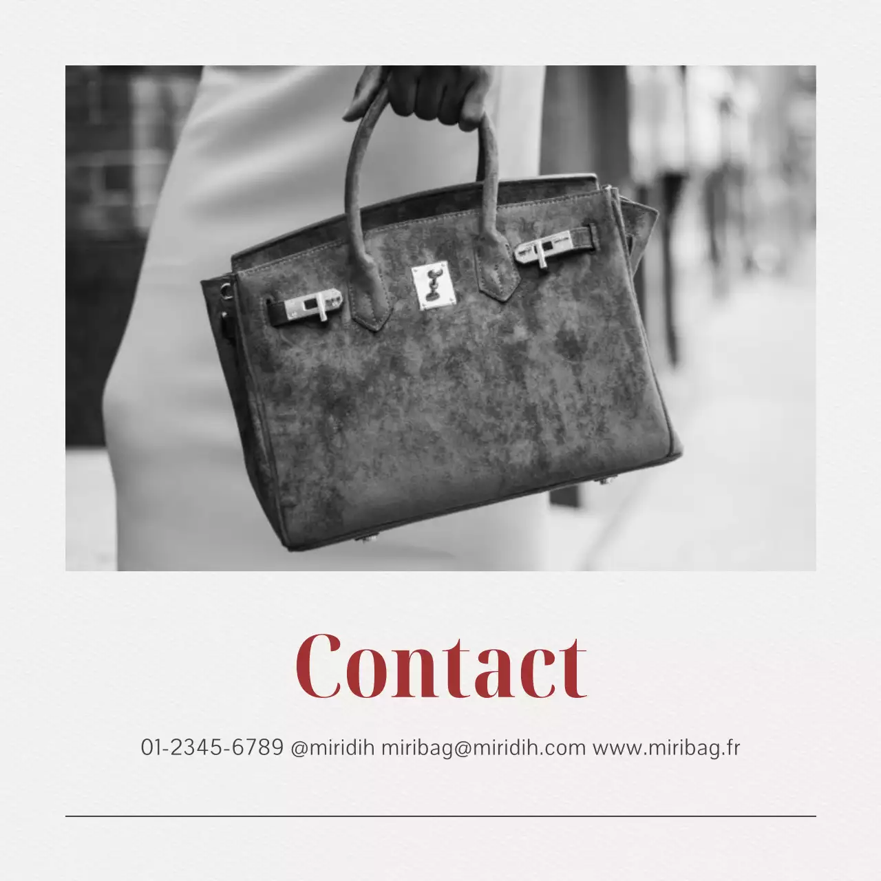 Un briefing de marque pour un sac moderne en rouge, noir et blanc