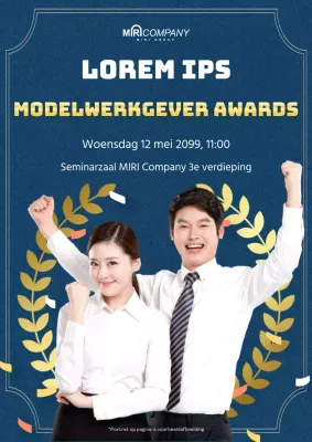 Een stijlvolle, marineblauwe en gouden onderscheiding voor voorbeeldige werknemers