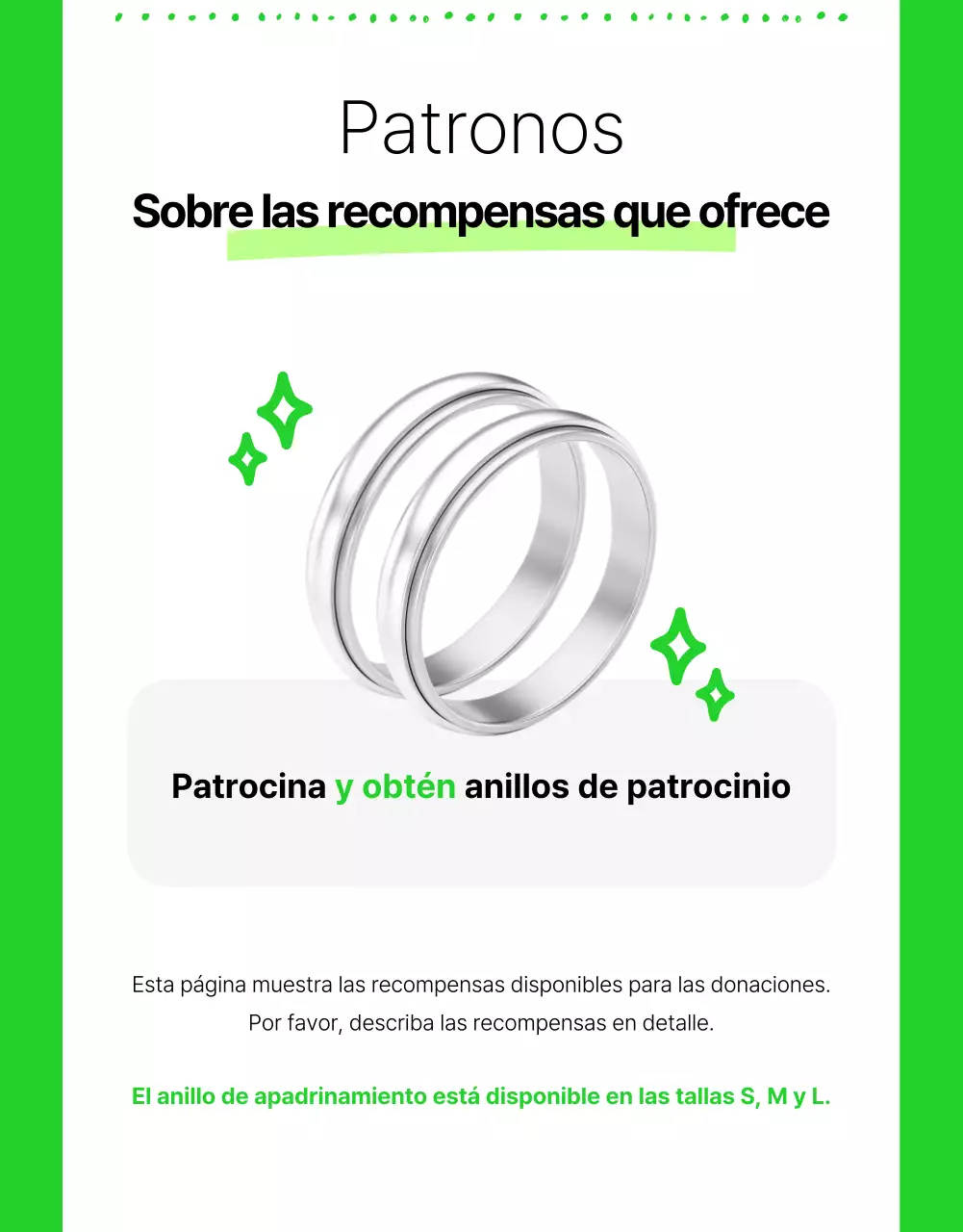 Información sencilla sobre el patrocinio de ONG en blanco y colores fluorescentes