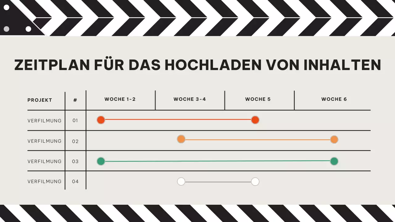 Rot-orangefarbener Plan für Retro-Videoinhalte
