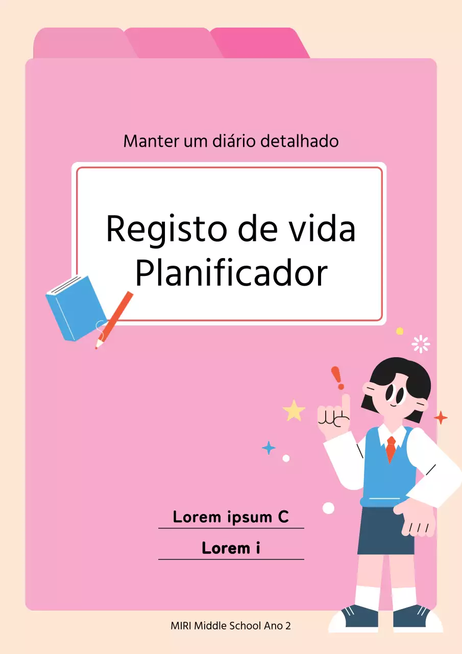 Uma agenda simples cor-de-rosa