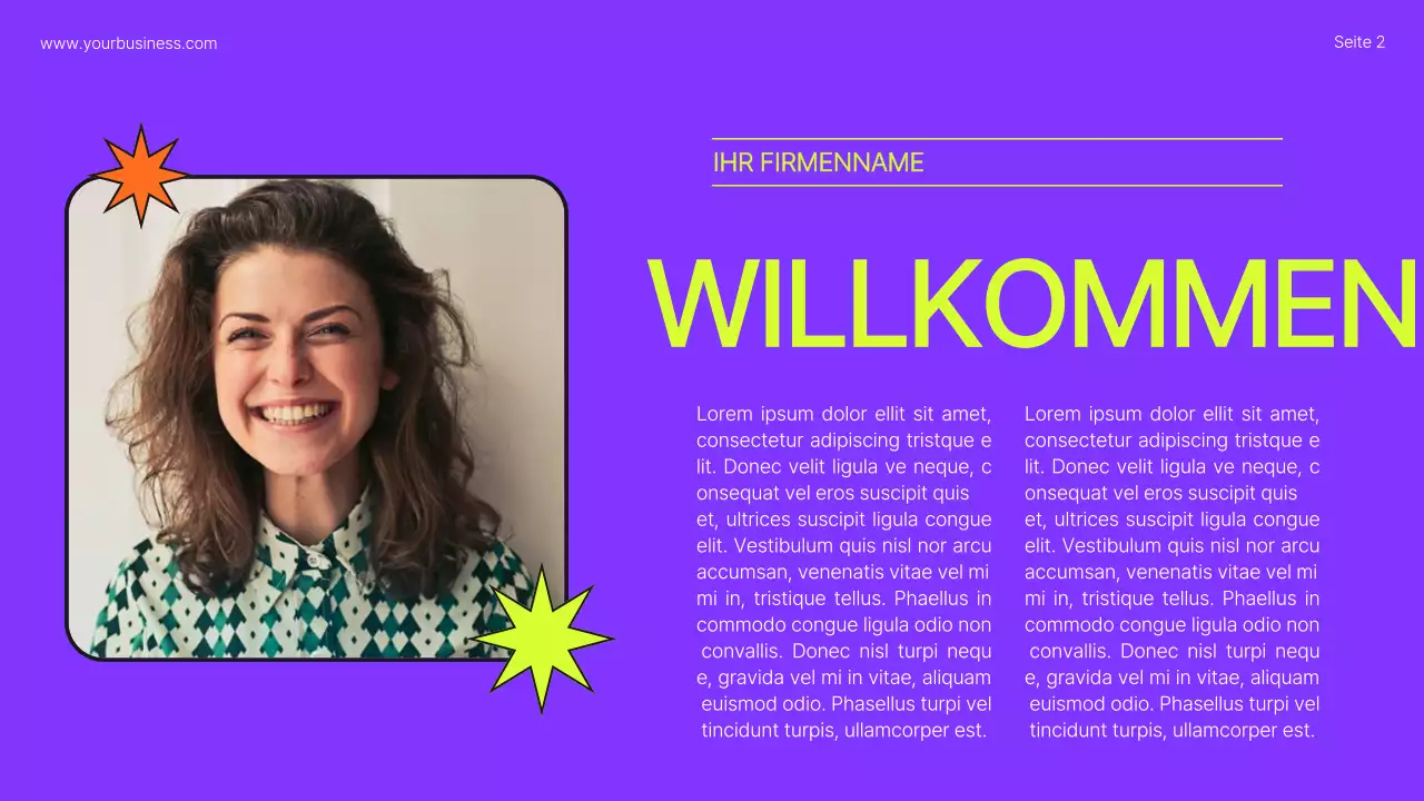 Lime Orange Bold Geschäftsprofil Einführung