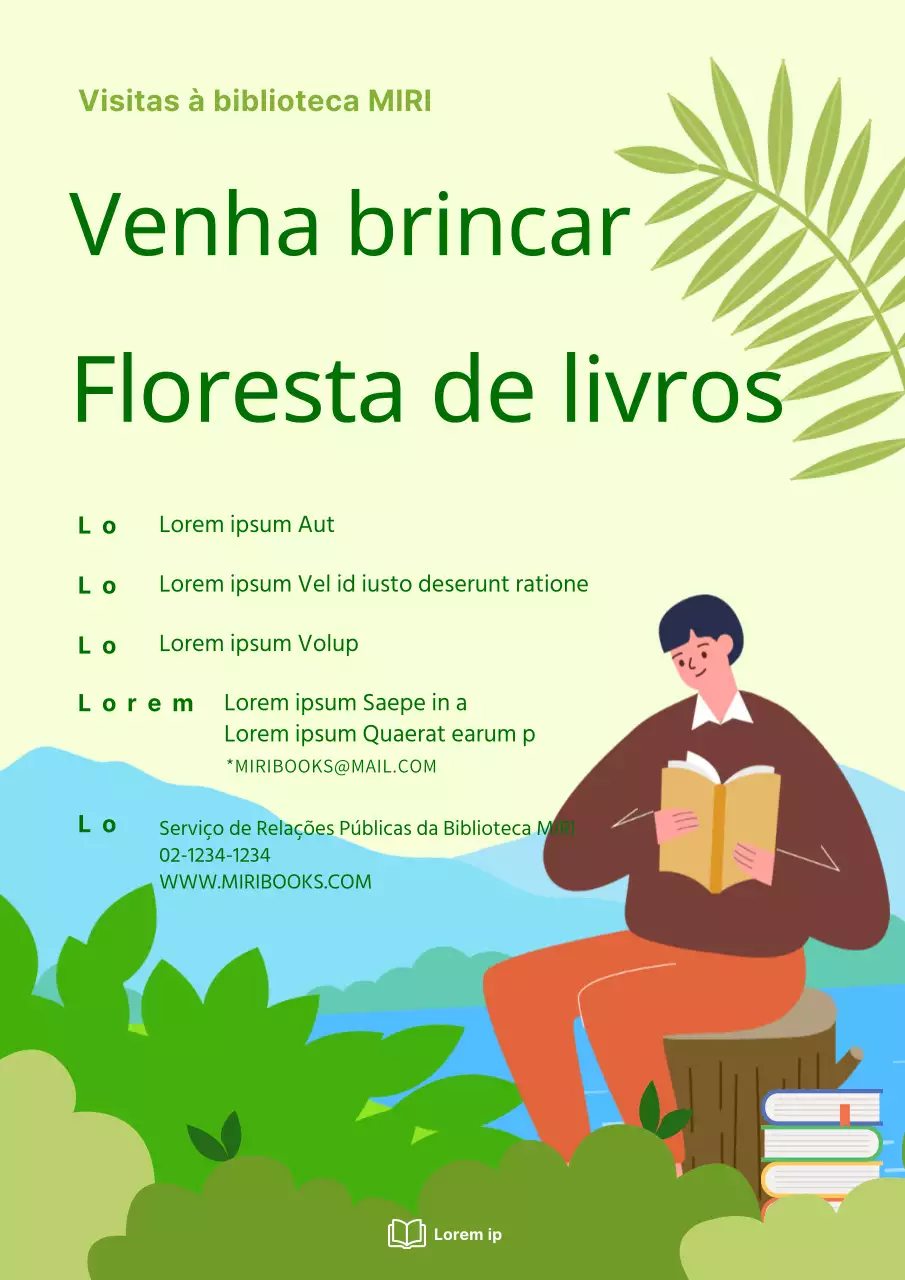 Folheto do programa da visita de estudo à biblioteca com resumo e discurso sobre o estado da união