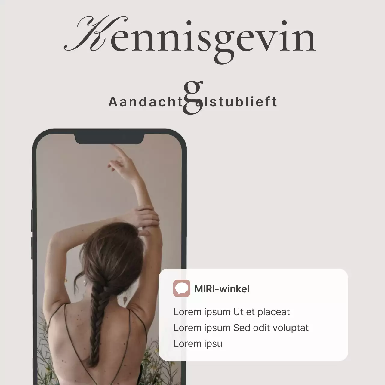 Promoot een trendy feed voor sociale-mediamarketing in beige en grijs