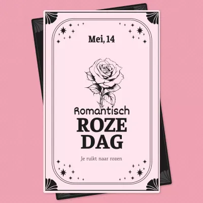 Promoot je Rose Day-evenement in roze en zwart