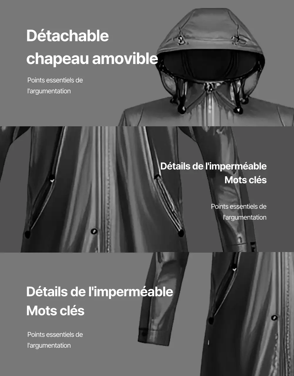 La tendance des imperméables noirs et bleus pour la saison des pluies