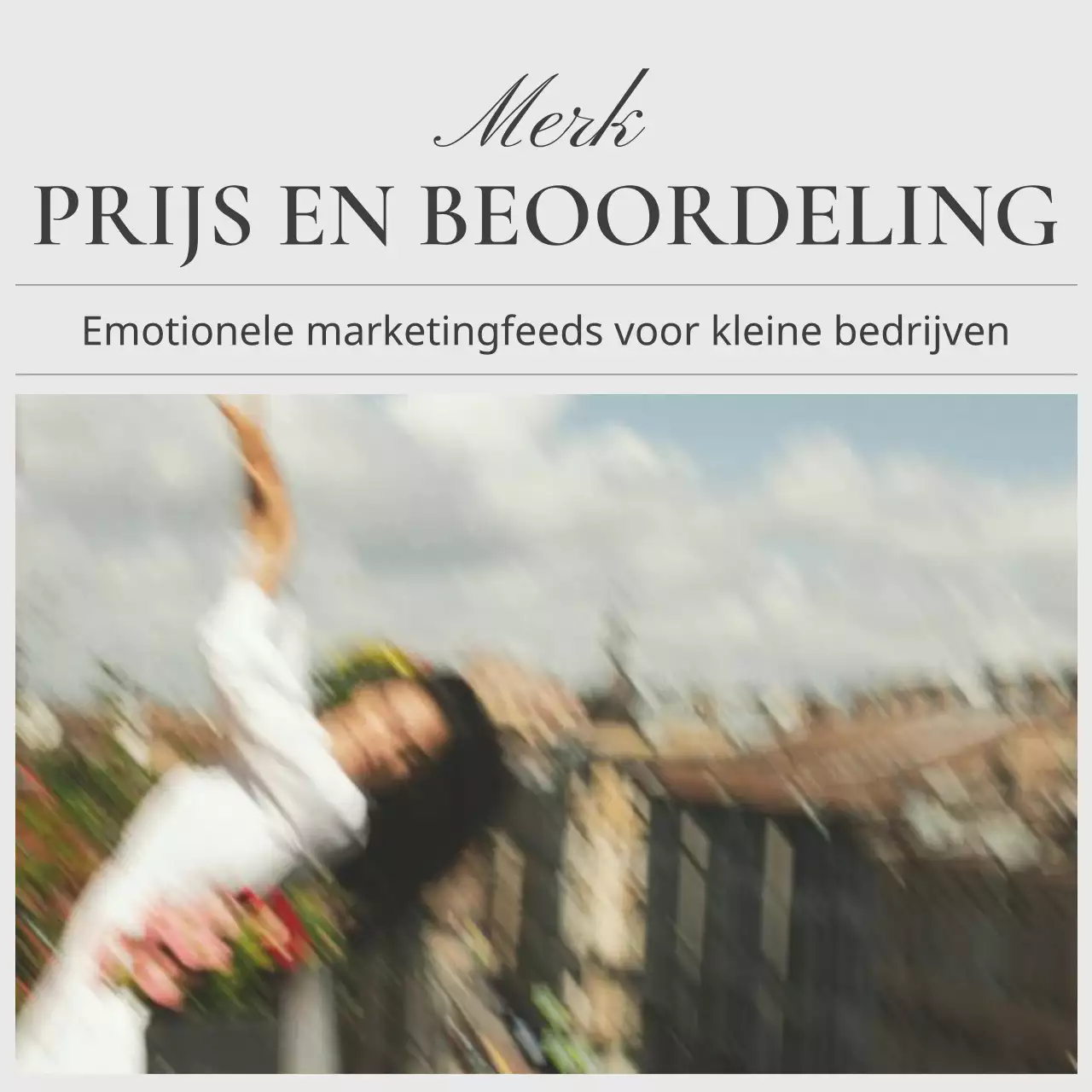 Trendy sociale-mediamarketing in beige en grijs Prijzen promoten menubeoordelingen