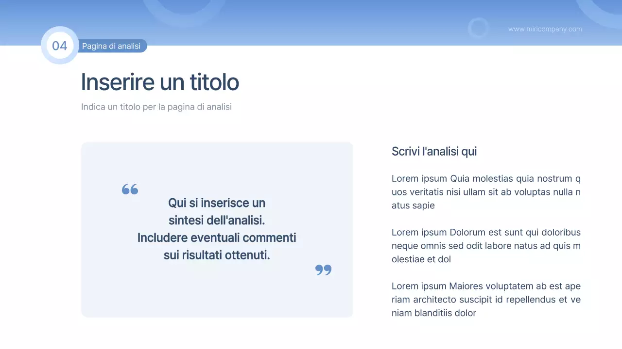 Una relazione semplice in blu e azzurro