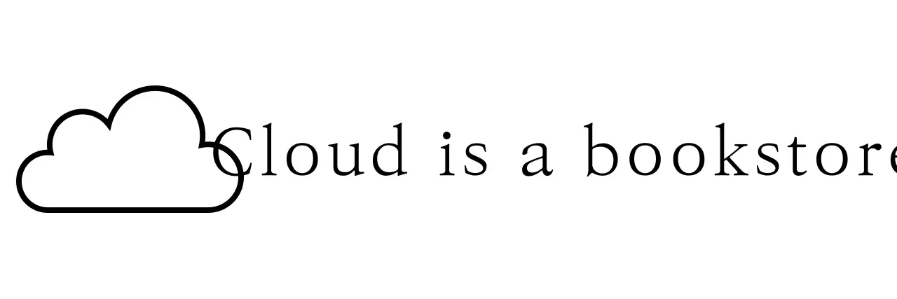 Emotional and simple bookstore with cloud illustrations and serif fonts