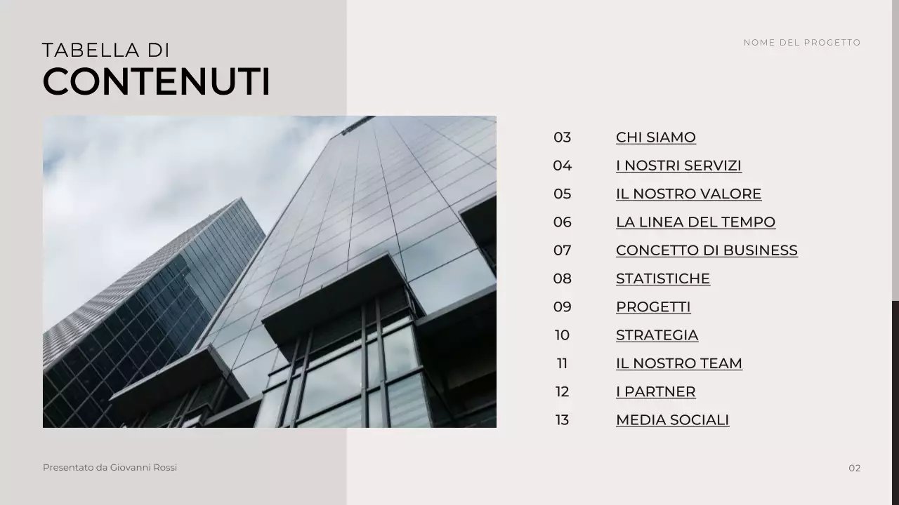 Presentazione aziendale a tono neutro