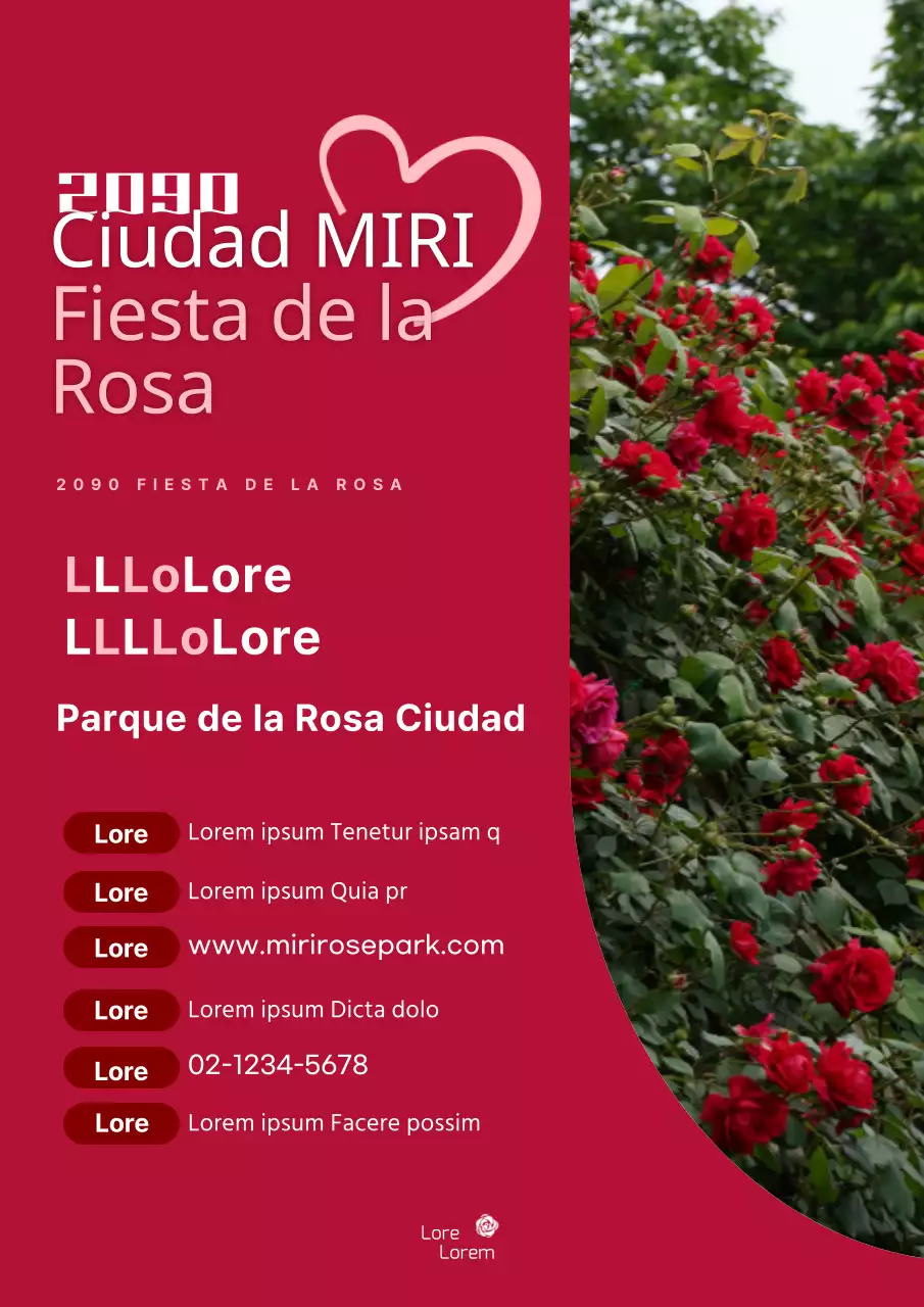 Folleto promocional de la Fiesta de la Rosa Roja y Moderna