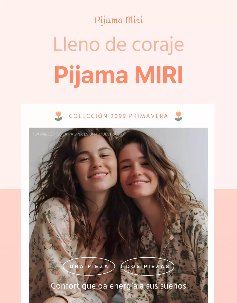 Una nueva presentación del pijama minimalista rosa y blanco