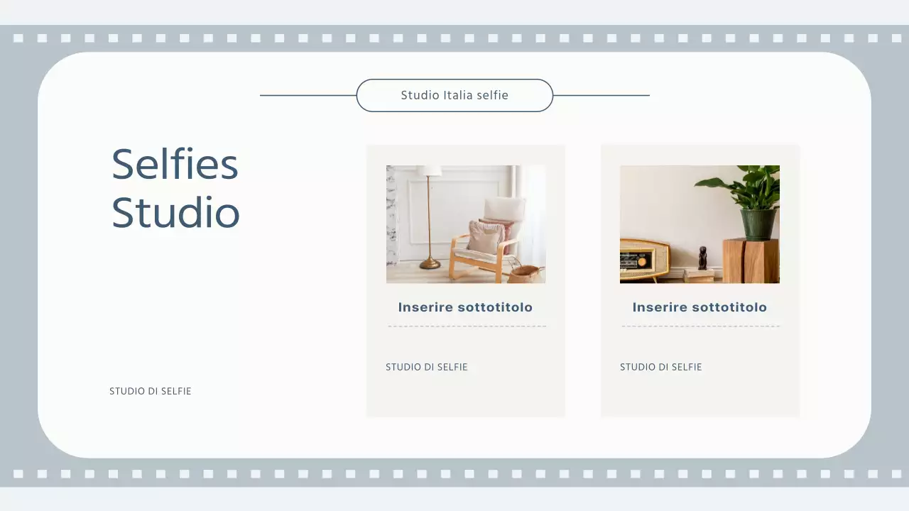 Un semplice studio per selfie in grigio e azzurro