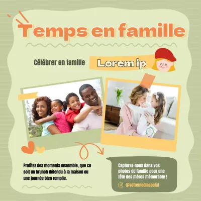 Green Basic Family Time Publicité pour la fête des mères