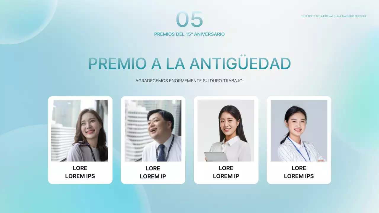 Una lujosa presentación para eventos corporativos en menta y azul claro