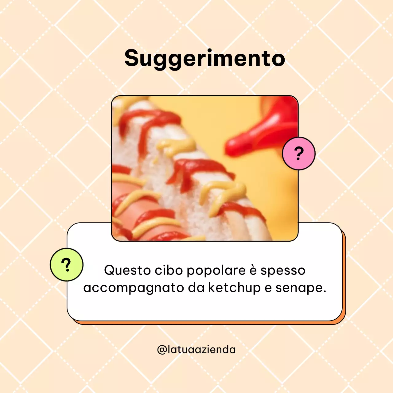 Rosa e beige Minimal Guess the Food Promozione