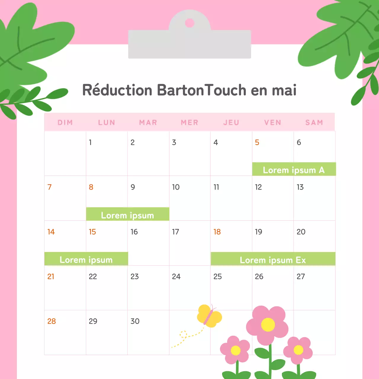 Promouvoir un mois de la famille tropicale en rose