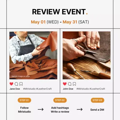 Orange Modern Leather Promotion Social Media Post