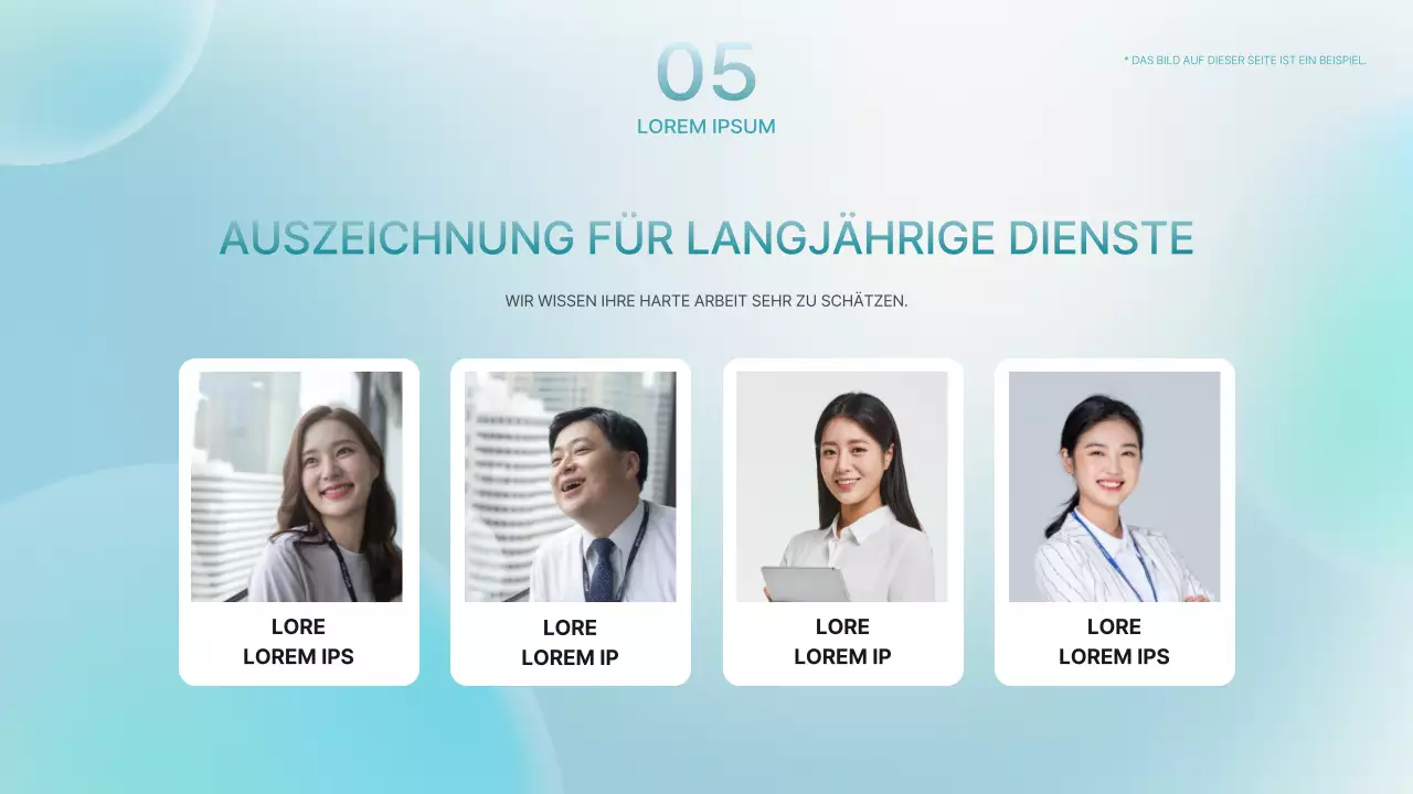 Eine luxuriöse Präsentation für Firmenveranstaltungen in Mint und Hellblau