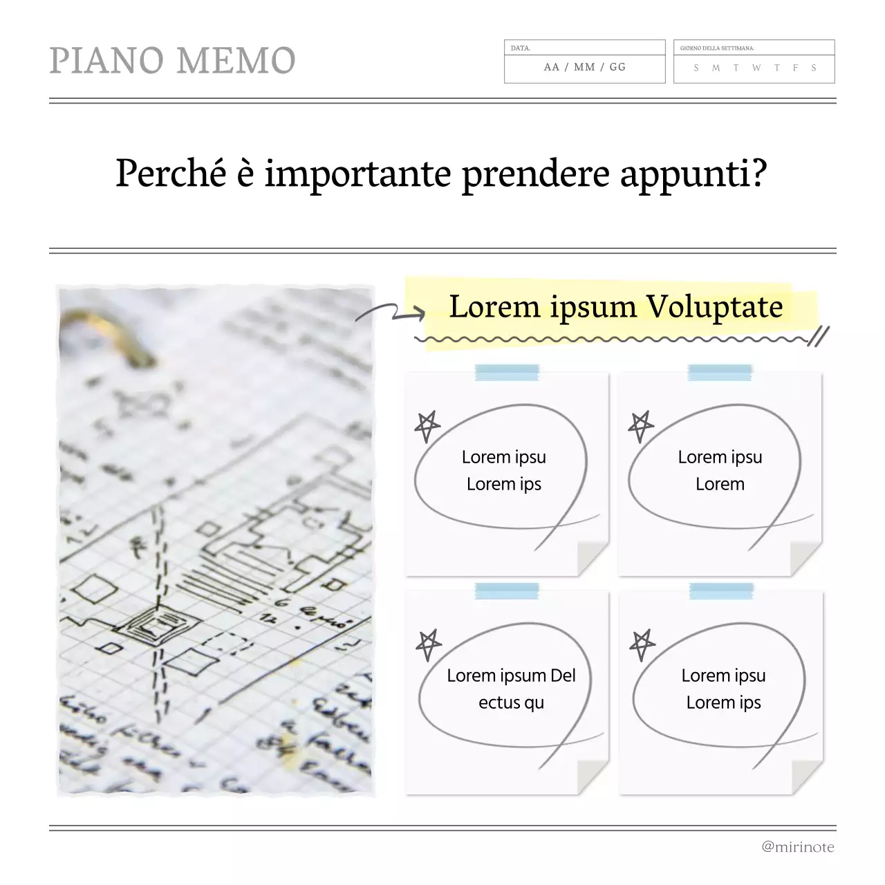 Suggerimenti e trucchi per prendere appunti in stile minimalista grigio e giallo