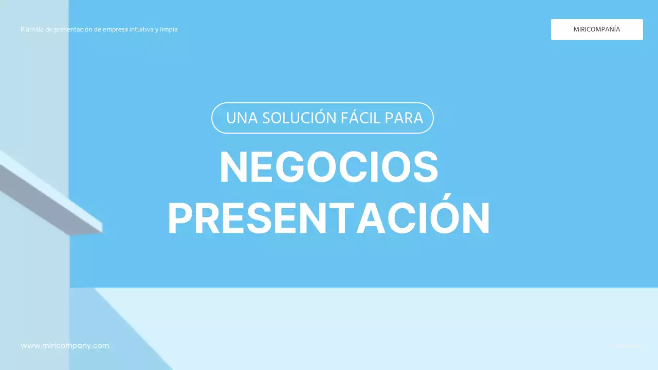 Un perfil de empresa sencillo en azul claro y azul