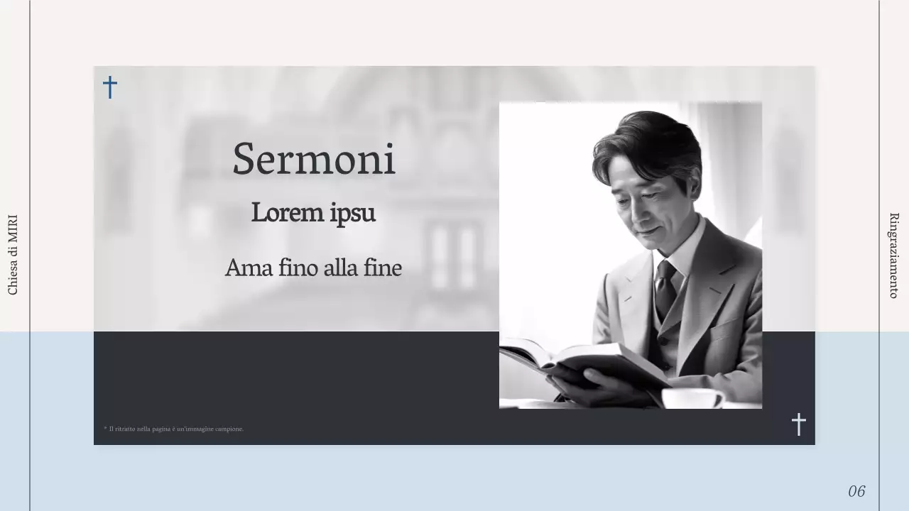 Guida al servizio religioso semplice in blu chiaro e blu navy