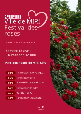 Dépliant promotionnel du Festival des roses rouges et modernes