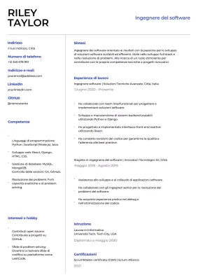 Bianco blu semplice minimalista pulito Ingegnere del software carriera A4 Lettera di reclutamento