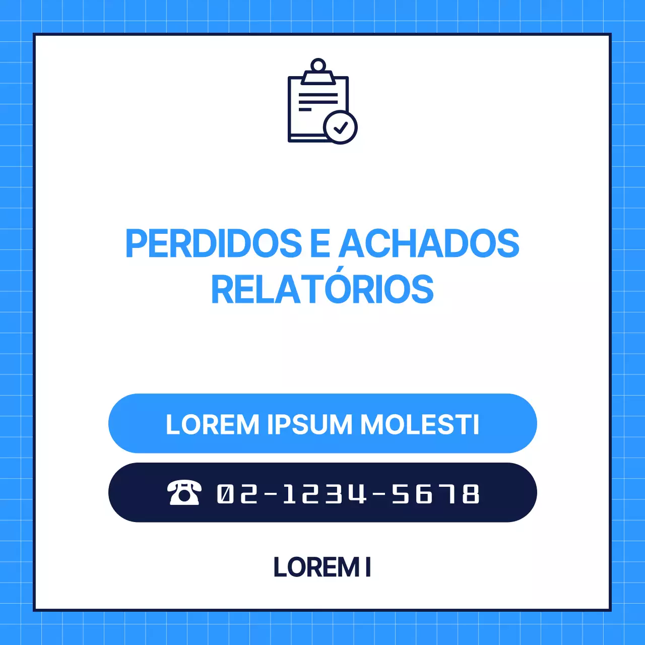 Um simples anúncio de perdidos e achados em branco e azul