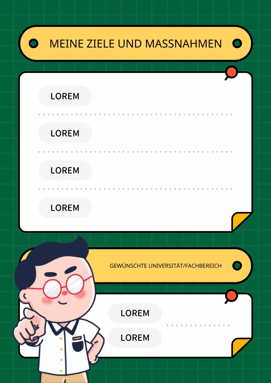 Niedlicher grüner und gelber Journal-Planer