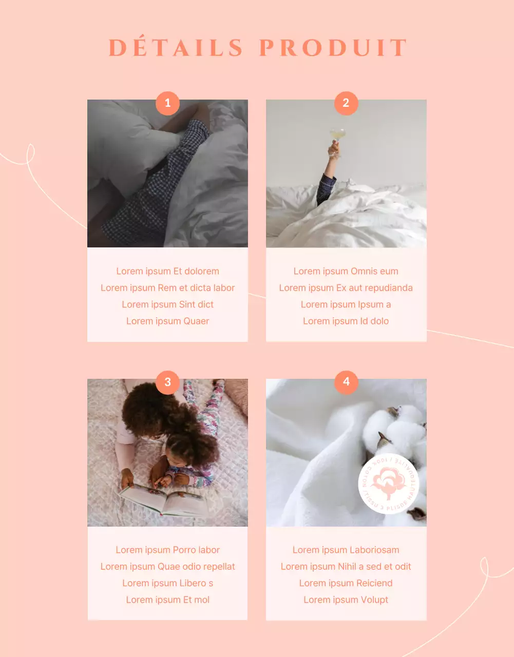 Introduction d'un nouveau pyjama minimaliste rose et blanc