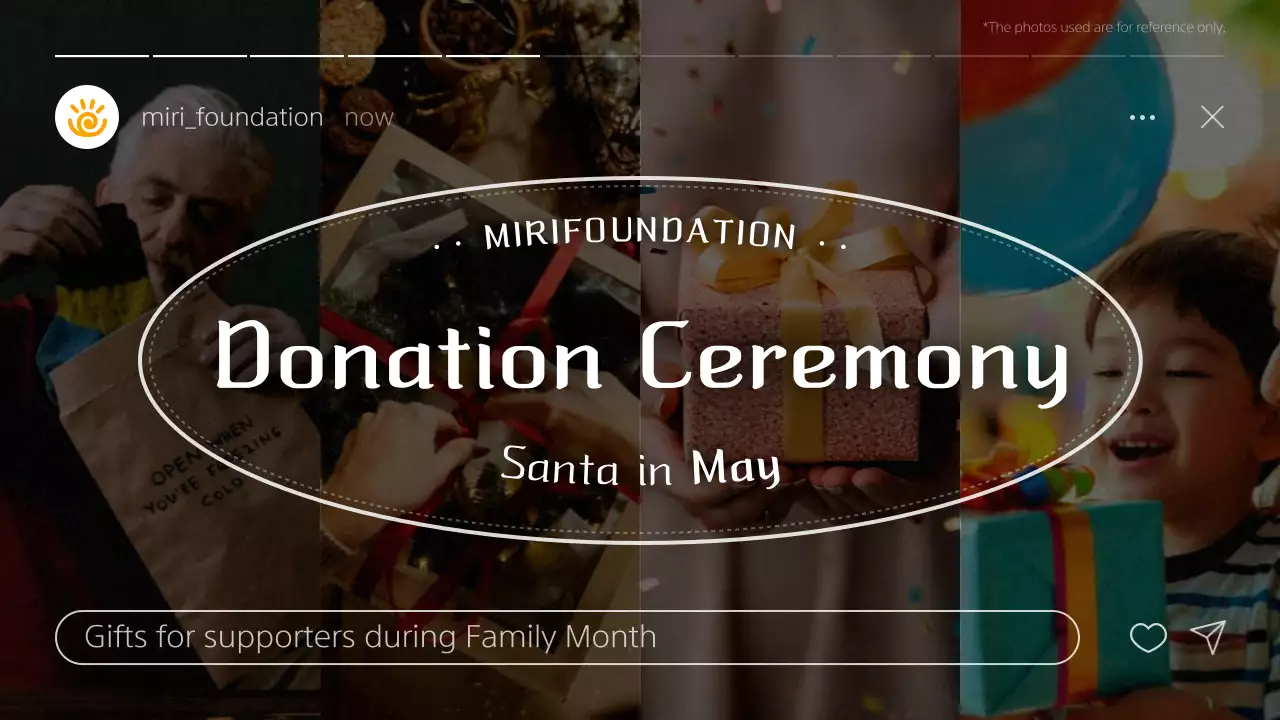 A simple yellow and white Family Month donation drop-off post