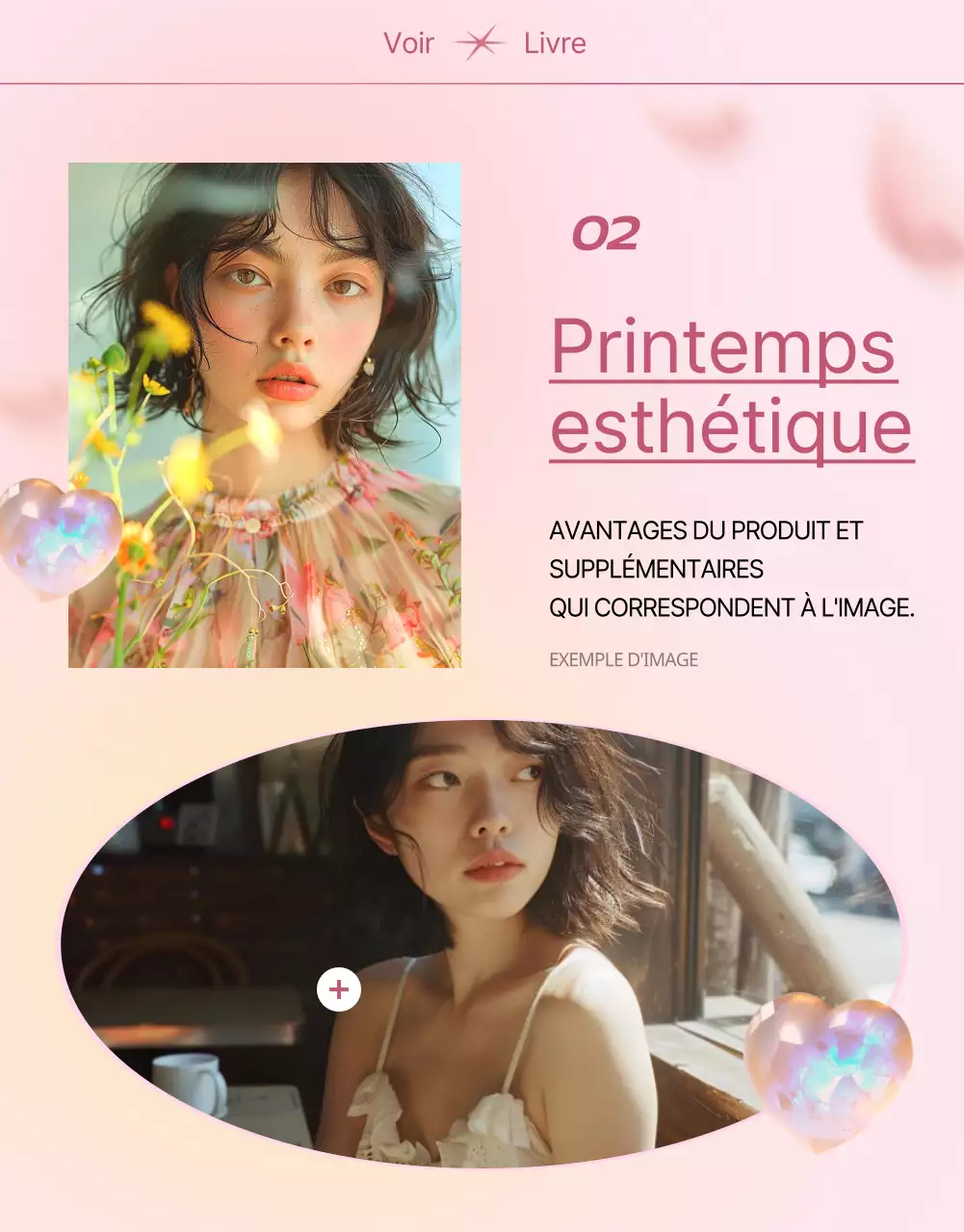 Publicité promotionnelle printanière tendance en rose et jaune