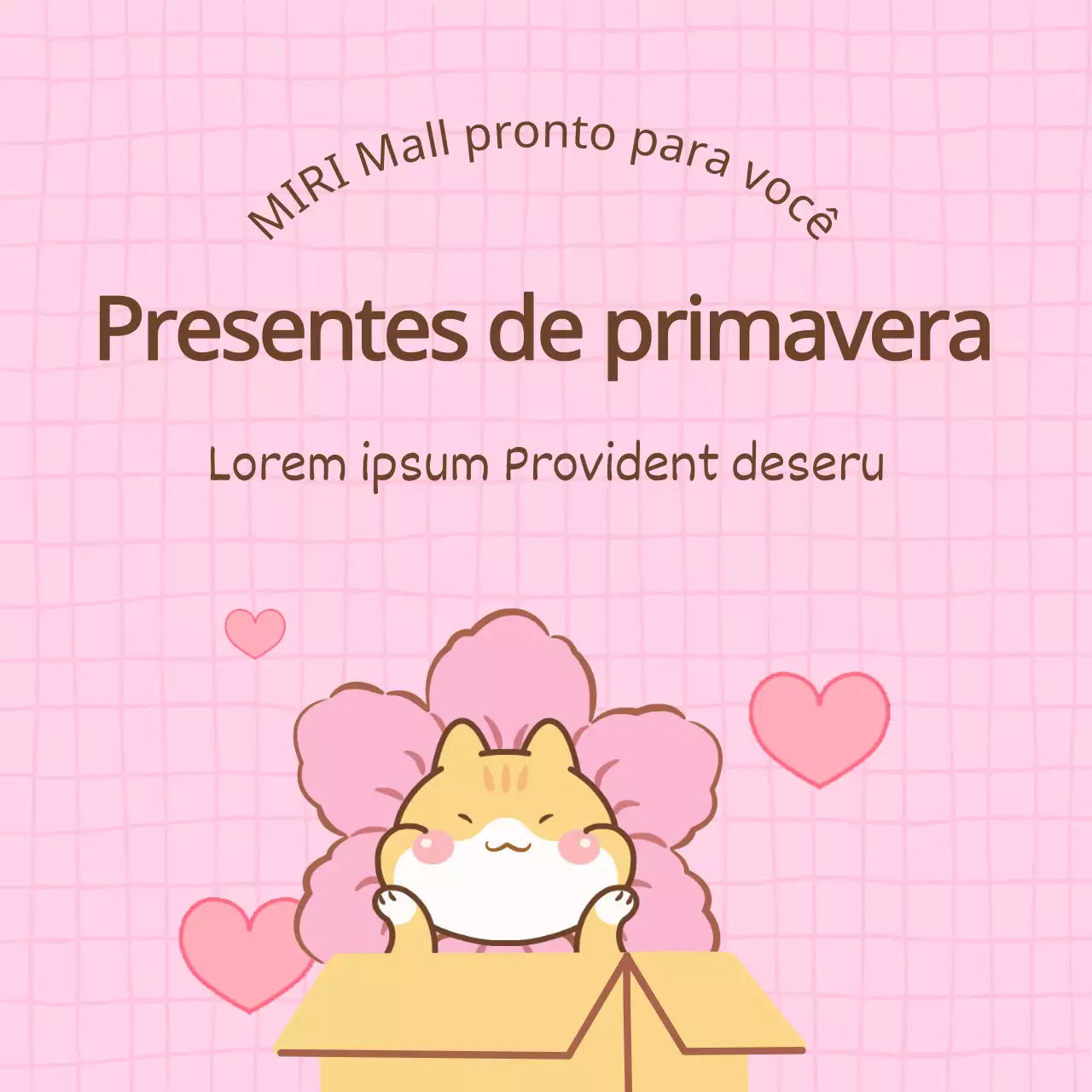 Anúncio pop art do evento de oferta de presentes de primavera em rosa e bege