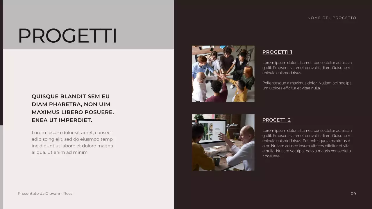 Presentazione aziendale a tono neutro