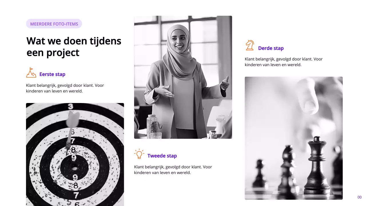 Indigo en oranje moderne marketingrapportpagina's met verschillende indelingen